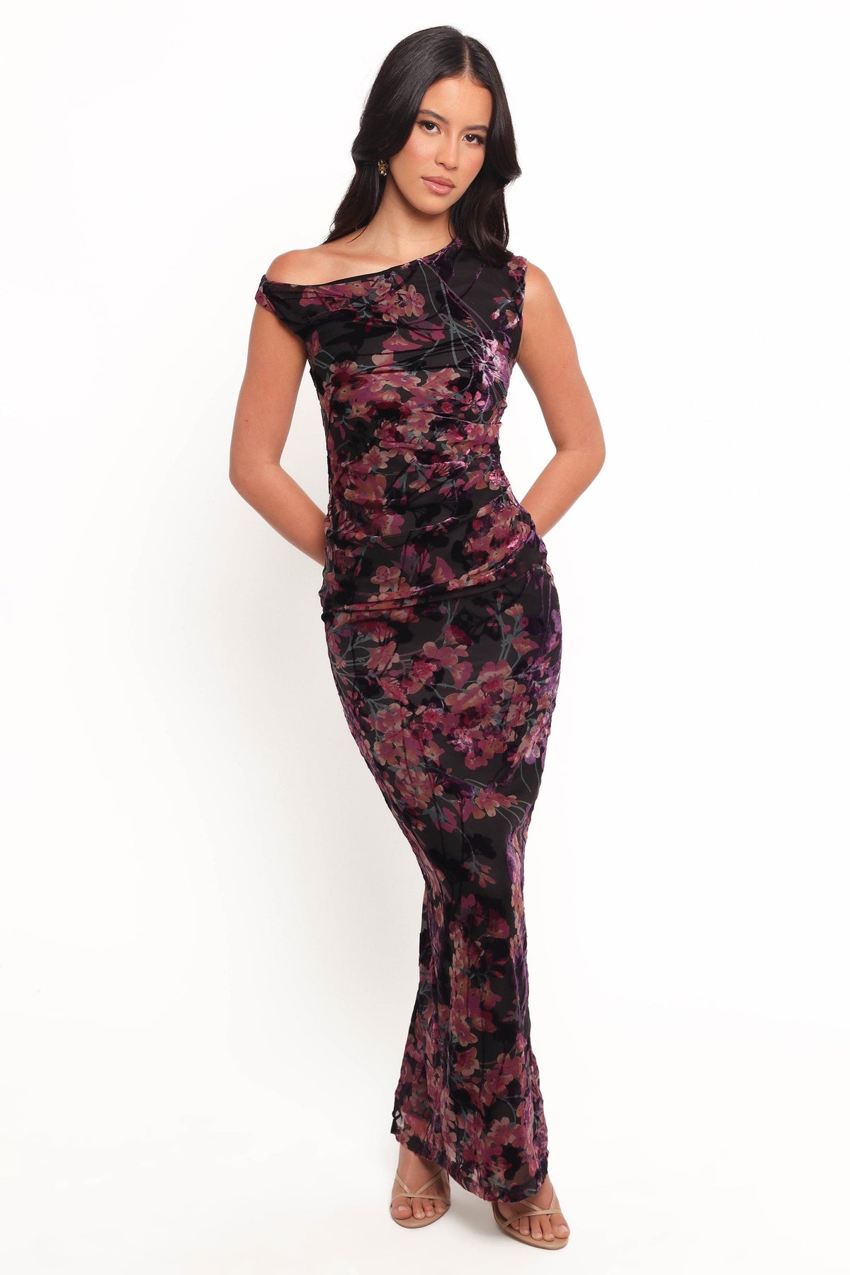 genevieve glitter maxi dress - Floral plus