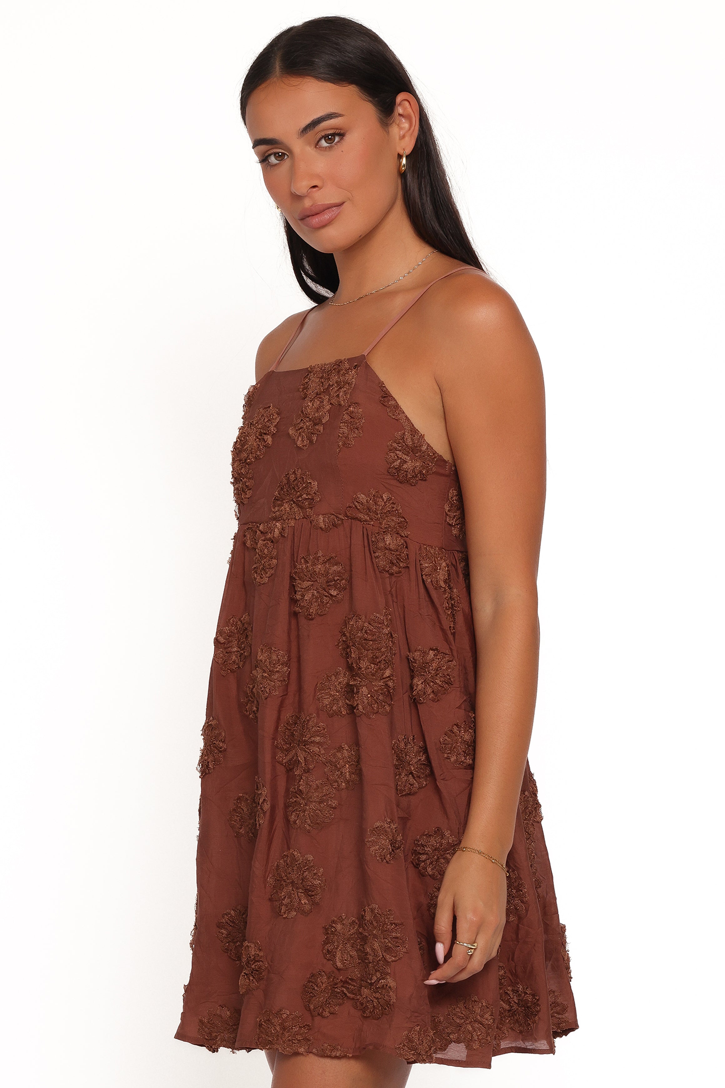 Petal and Pup USA DRESSES Giana Mini Dress - Brown