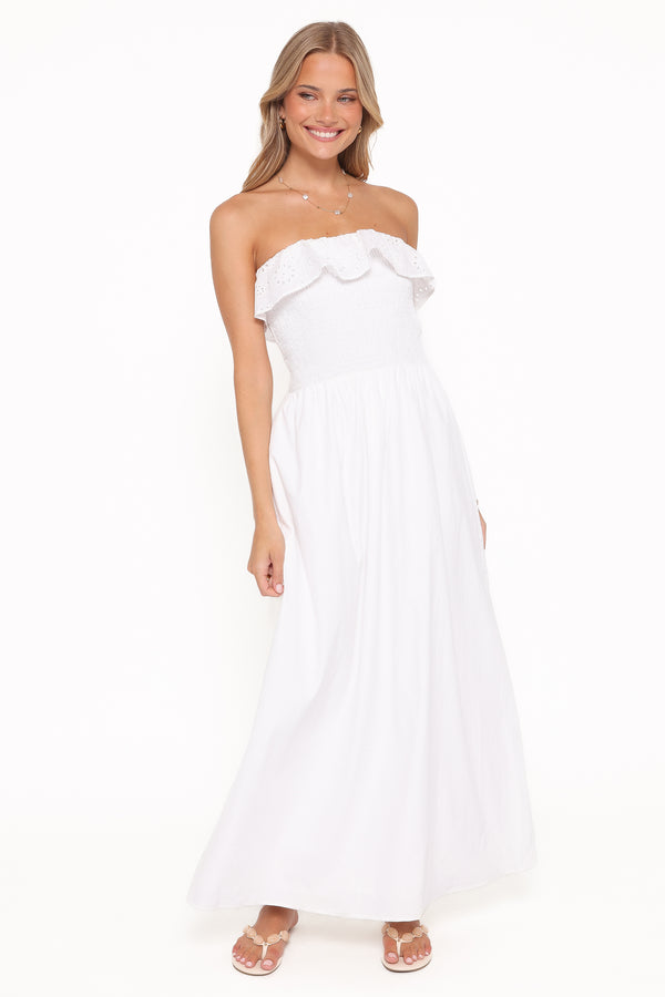 Petal and Pup USA DRESSES Gilbert Strapless Maxi Dress - White