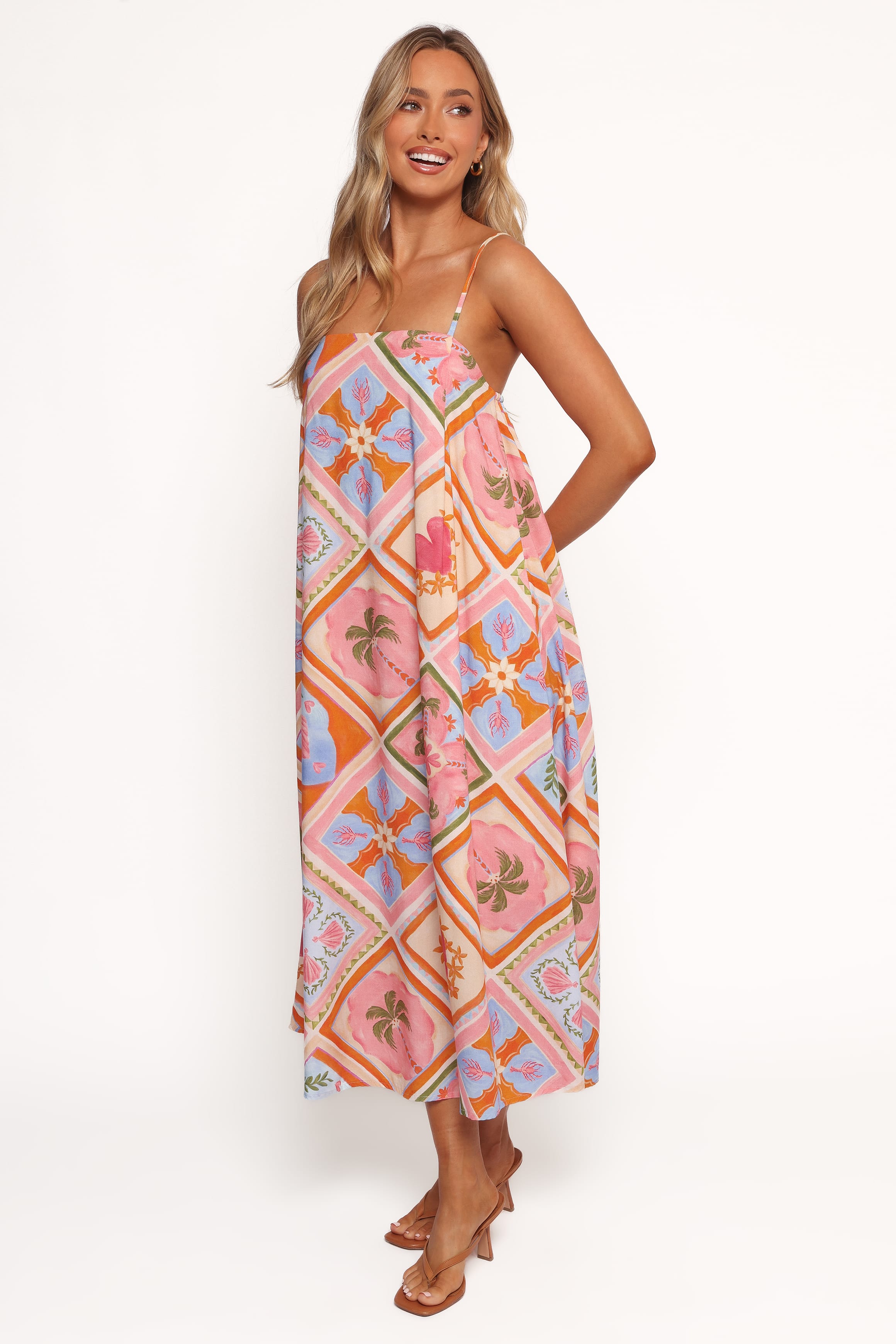 Petal and Pup USA DRESSES Gisela Midi Dress - Multi Tile (Hold for Rack)