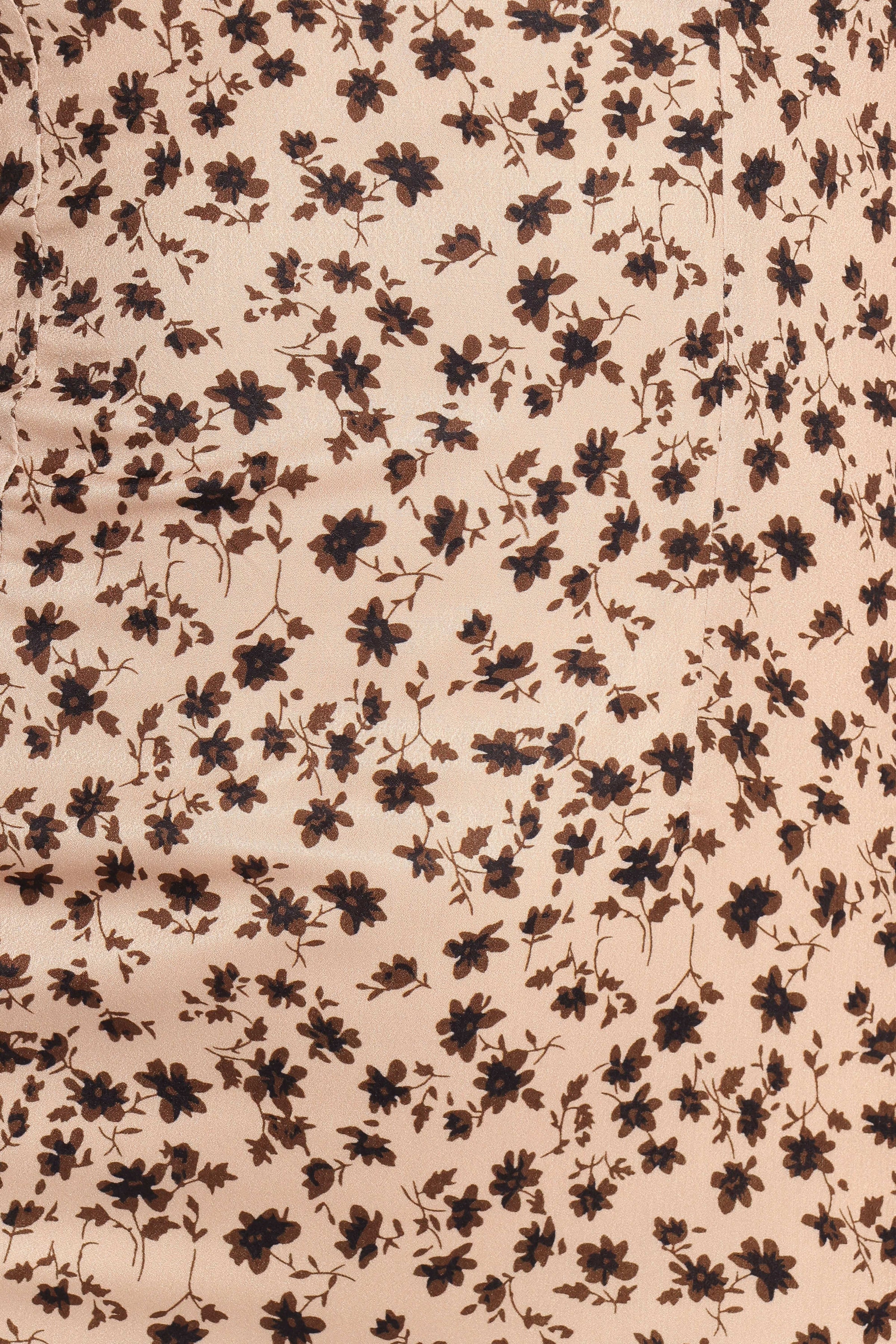 Petal and Pup USA DRESSES Gisella Long Sleeve Midi - Brown Floral (Hold for Rack)