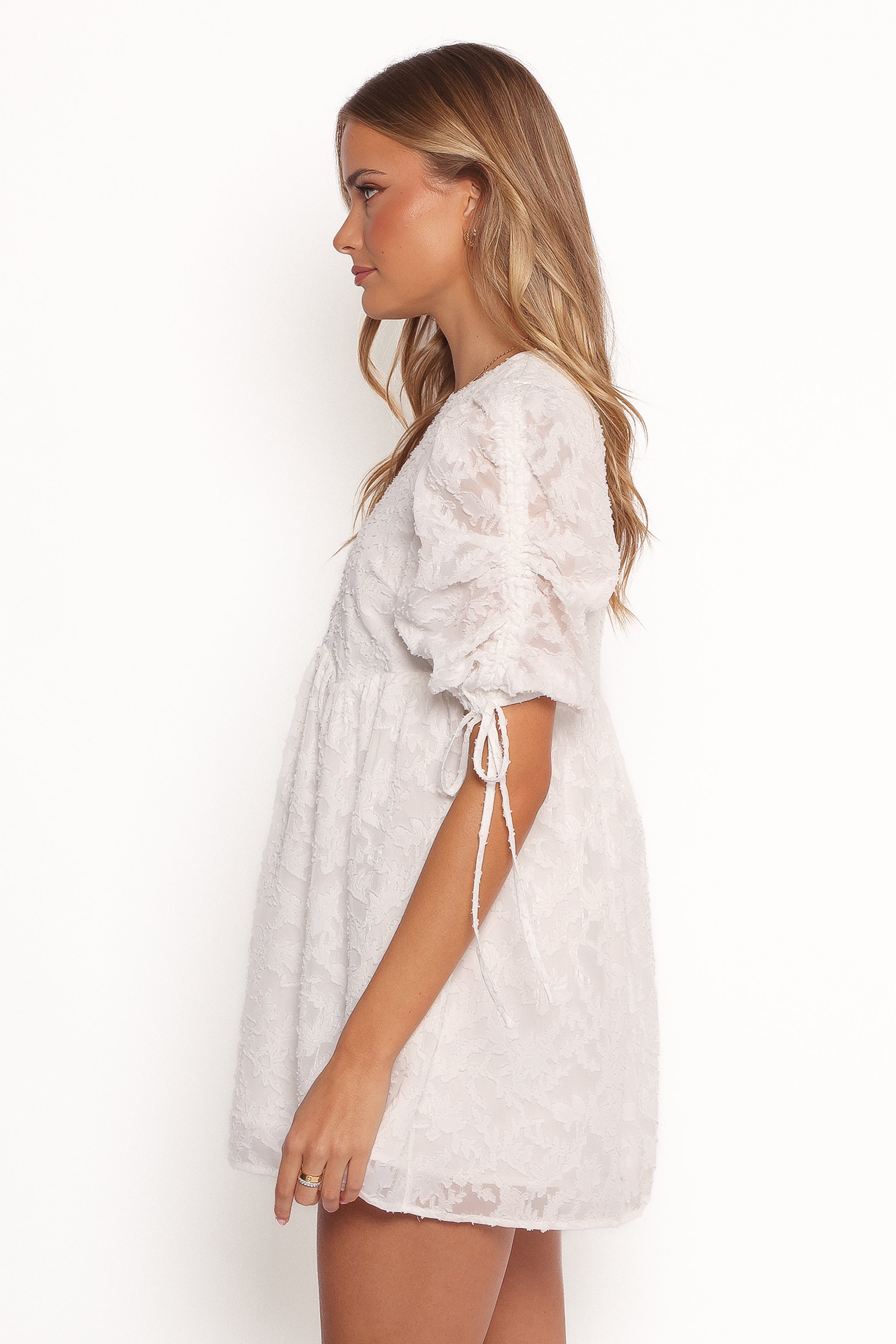 Petal and Pup USA DRESSES Giselle Mini Dress - White Floral (Hold for Rack)