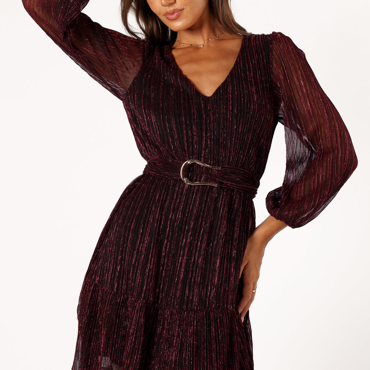 Glimmer Long Sleeve Mini Dress - Pink | Petal & Pup USA