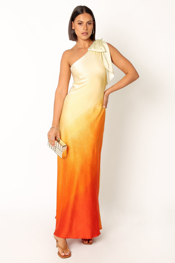 Petal and Pup USA DRESSES Glow One Shoulder Midi Dress - Sunset