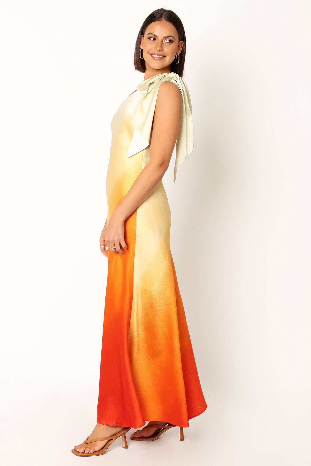 Petal and Pup USA DRESSES Glow One Shoulder Midi Dress - Sunset