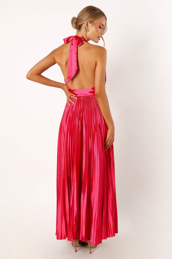 Petal and Pup USA DRESSES Greta Halterneck Maxi Dress - Magenta