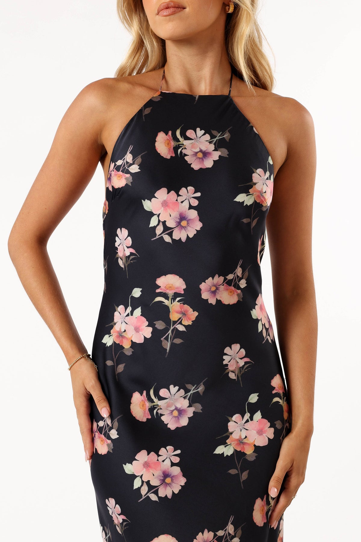 Hadley Halterneck Maxi Dress - Black Floral | Petal & Pup USA