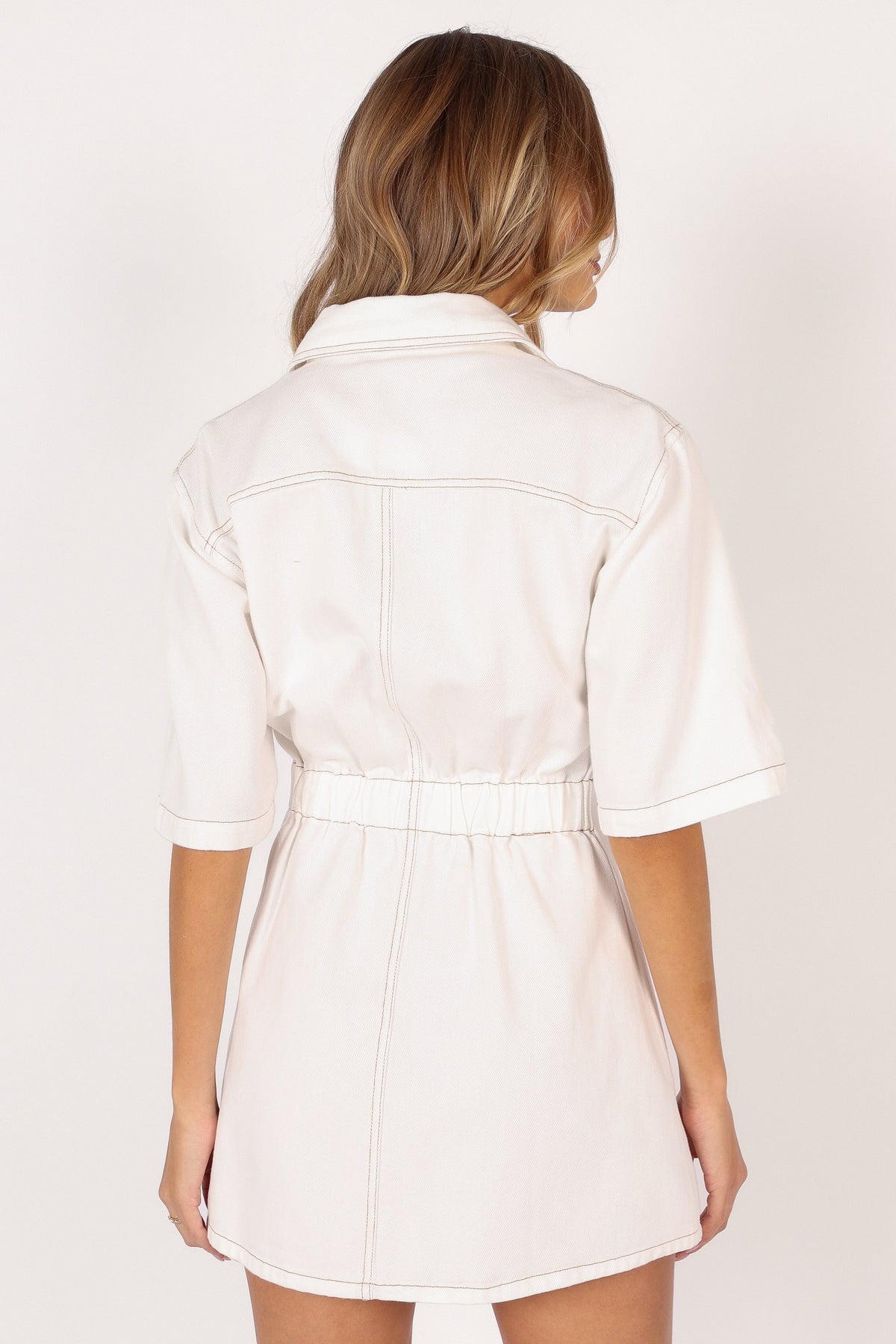 white denim mini dress Hailey Denim Mini Dress - White Denim