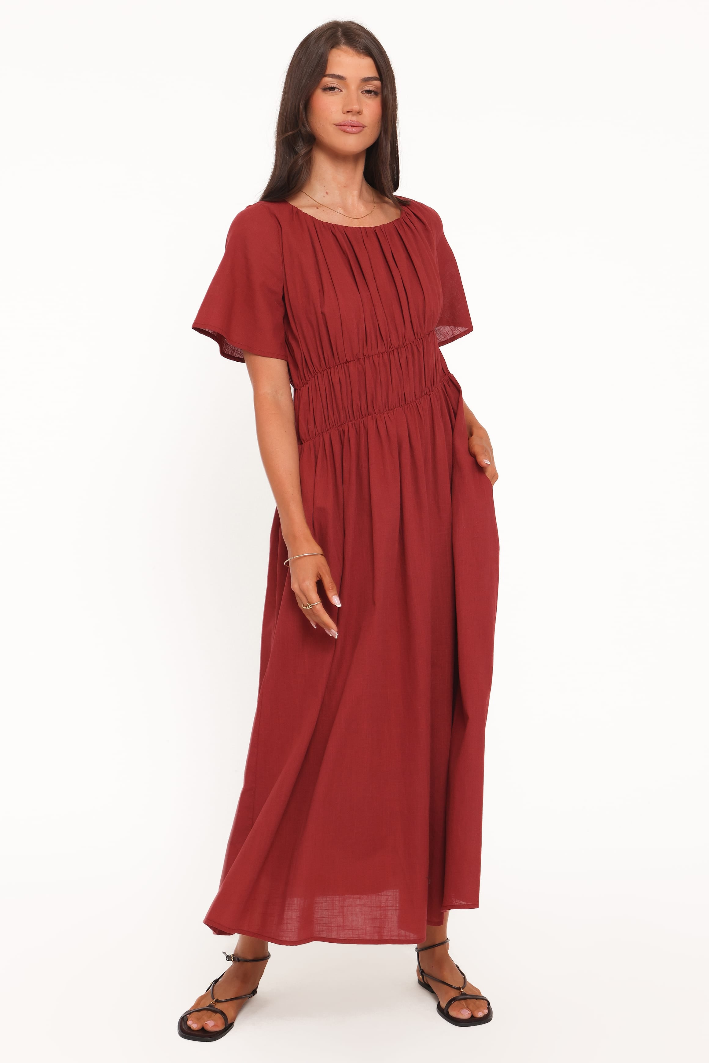 Petal and Pup USA DRESSES Harlen Maxi Dress - Deep Red