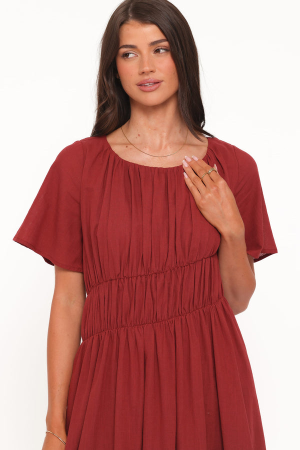 Petal and Pup USA DRESSES Harlen Maxi Dress - Deep Red