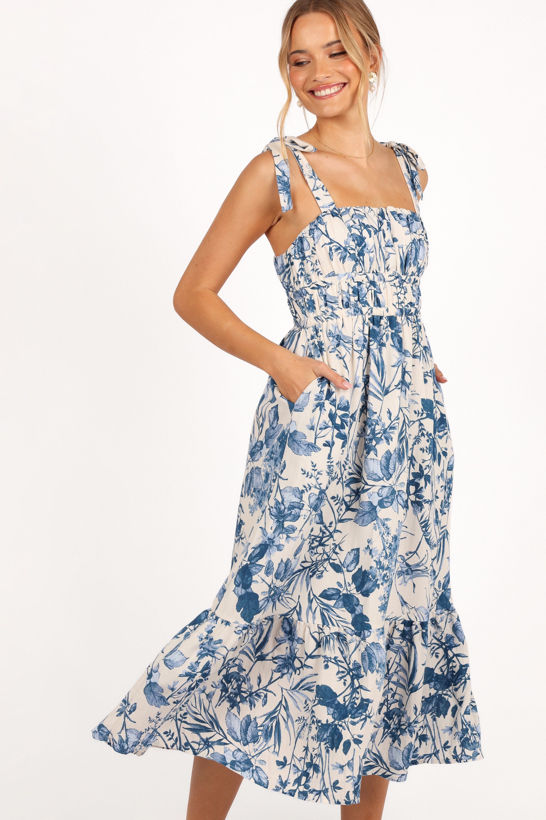 Petal and Pup USA DRESSES Harlowe Midi Dress - Porcelain Blue