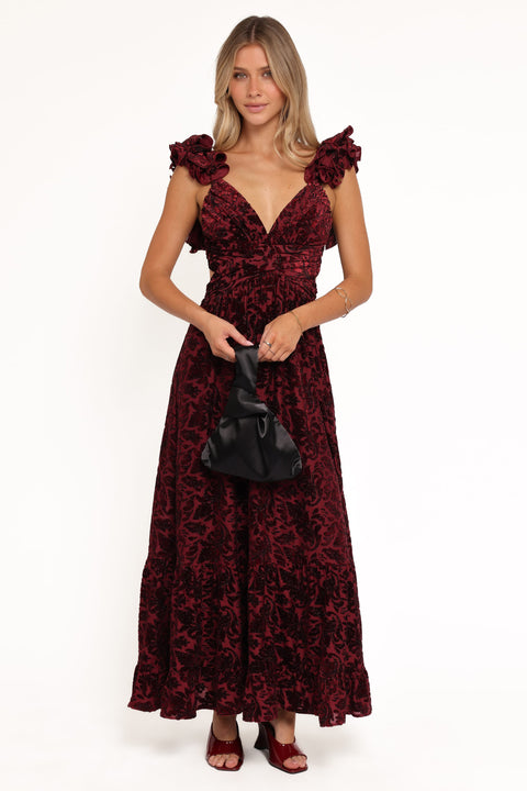 burgundy floral bridesmaid dress Petal and Pup Women's Harmony Maxi Length:Short 54