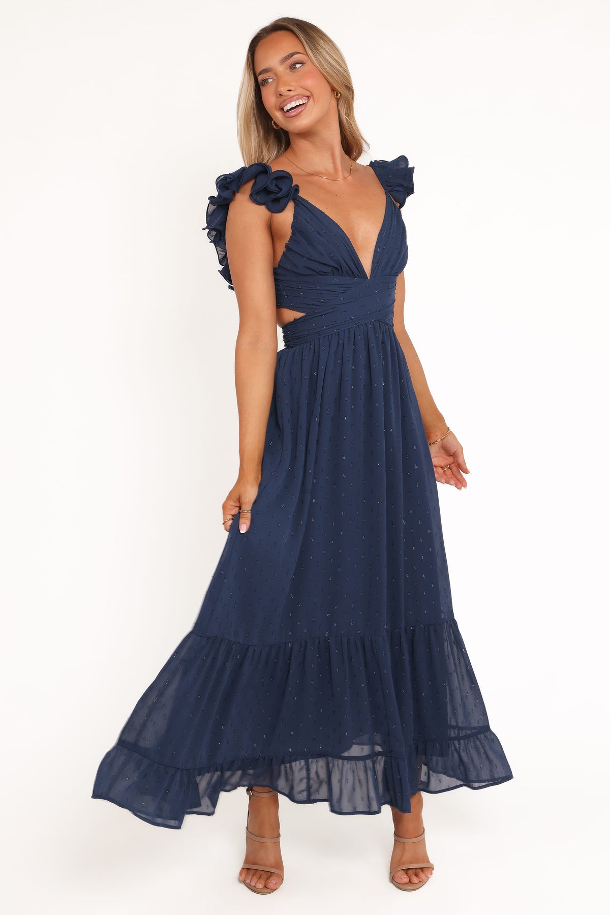 harmony maxi dress Azazie Plus Size Maxi Floor-Length Dresses A-Line Wedding Guest Semi-Formal Dresses V Neck Ruffles Abstract Floral