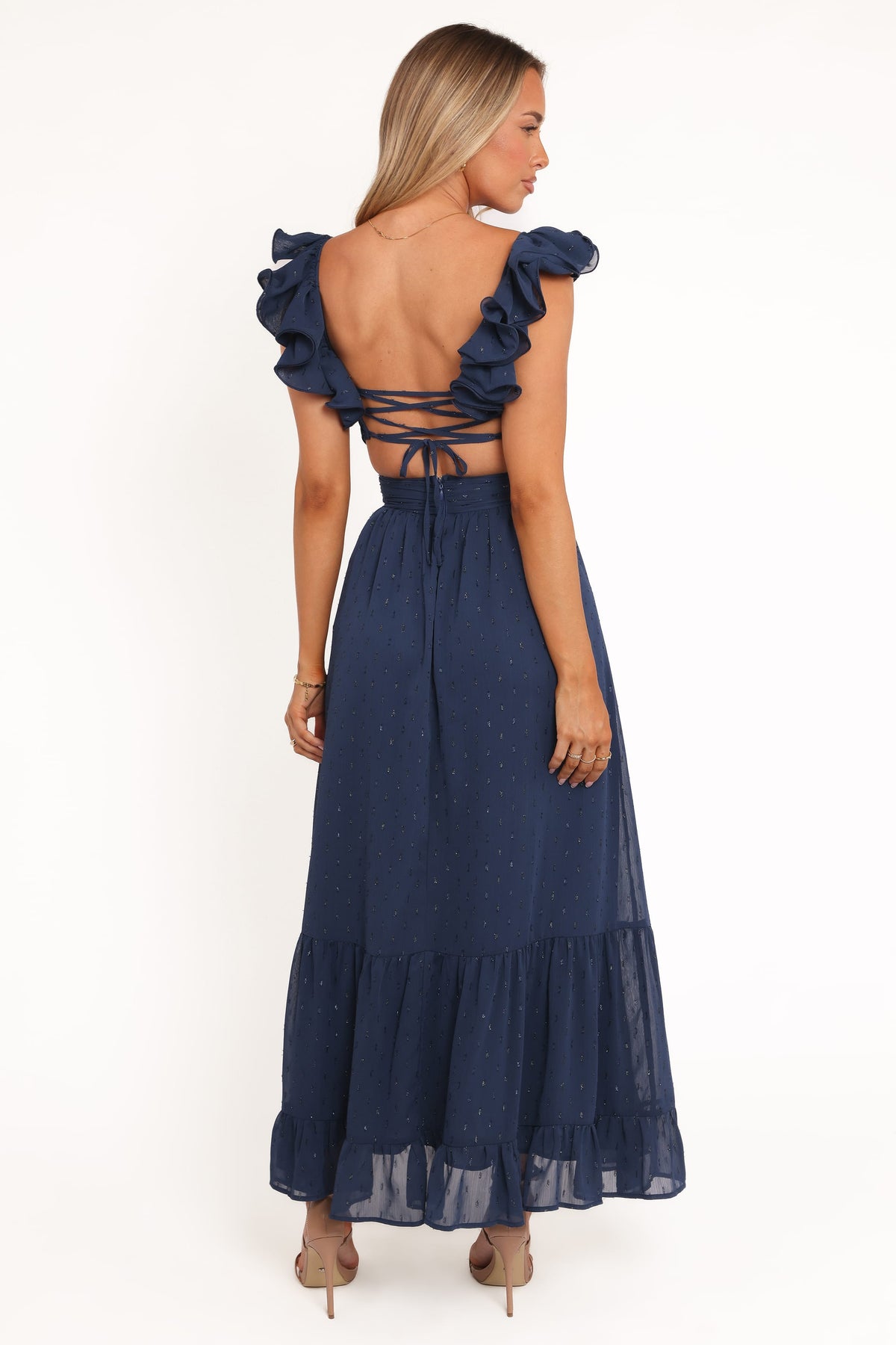 navy blue ruffle dress Harmony Maxi Dress - Navy