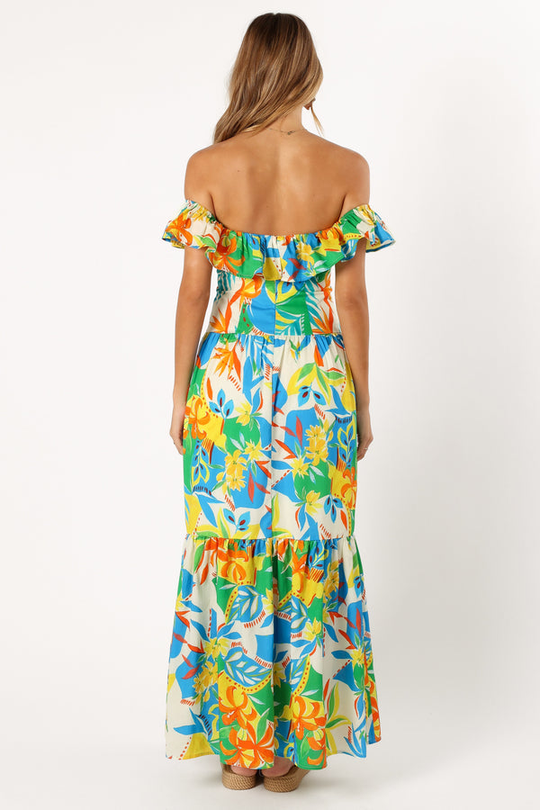 Petal and Pup USA DRESSES Harriet Off Shoulder Maxi Dress - Malta Print