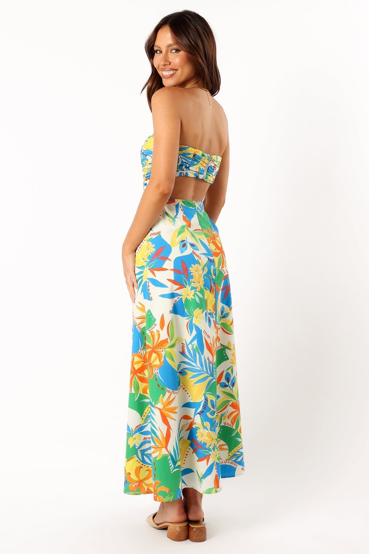 harriet velvet pearl embellished midi dress Petal and Pup Women's Harriet Strapless Midi Dress