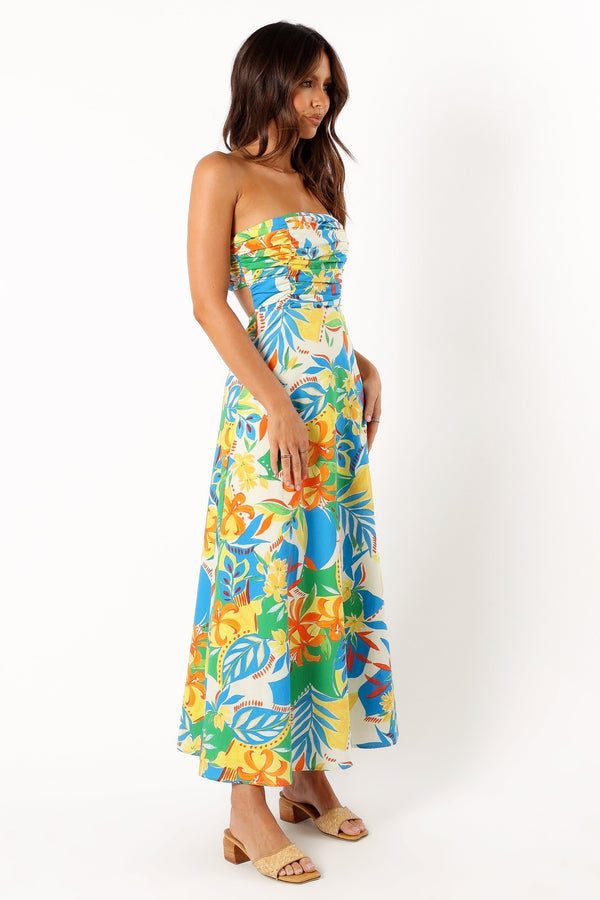 Petal and Pup USA DRESSES Harriet Strapless Midi Dress - Malta Print