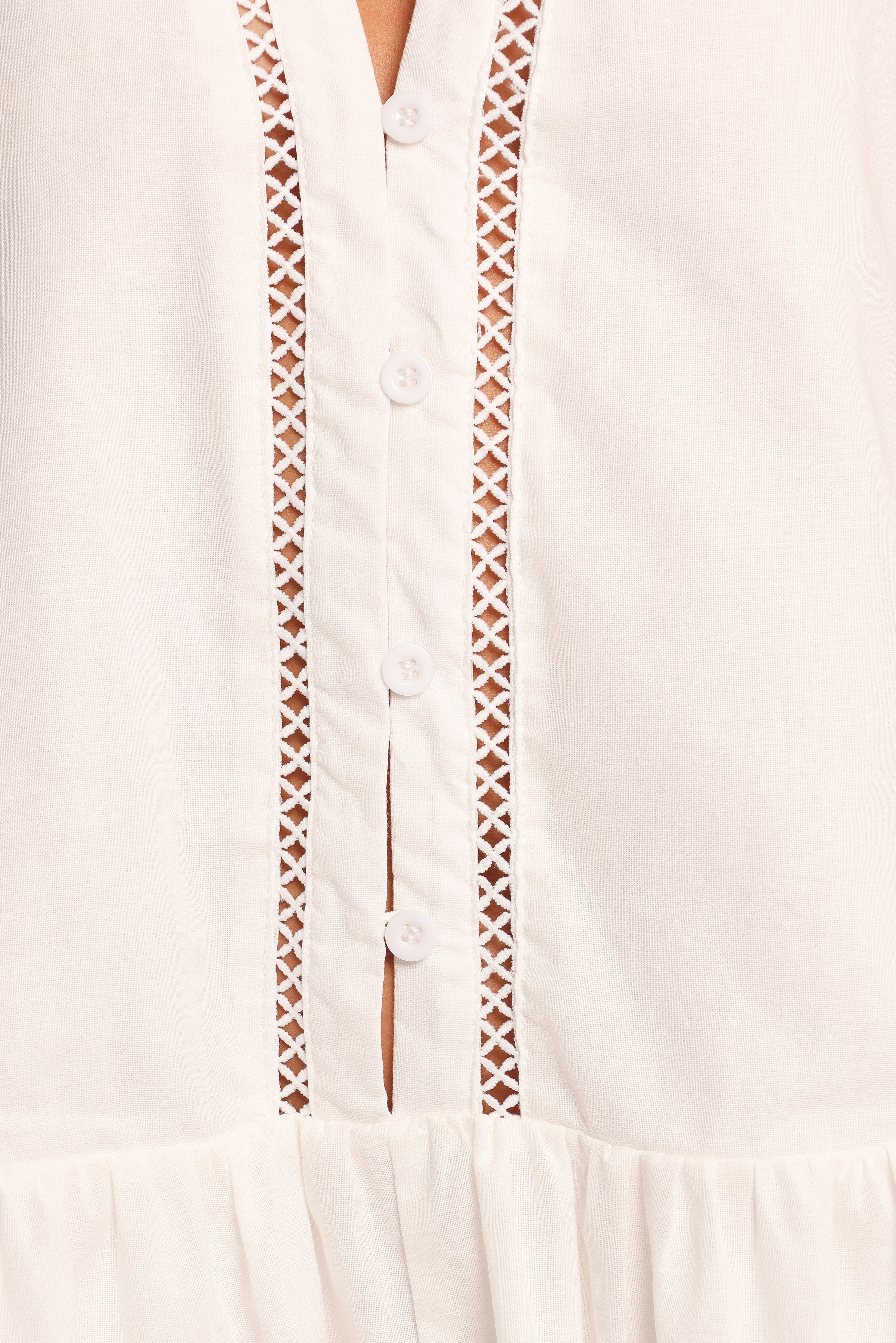 Petal and Pup USA DRESSES Hart Long Sleeve Mini Dress - White