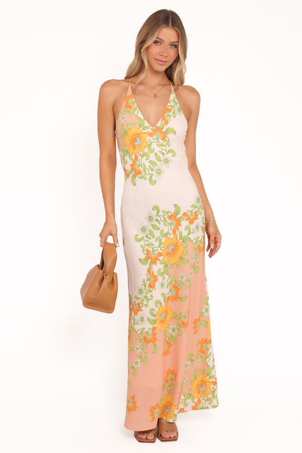Petal and Pup USA DRESSES Haruki Maxi Dress - Yellow Spring Floral