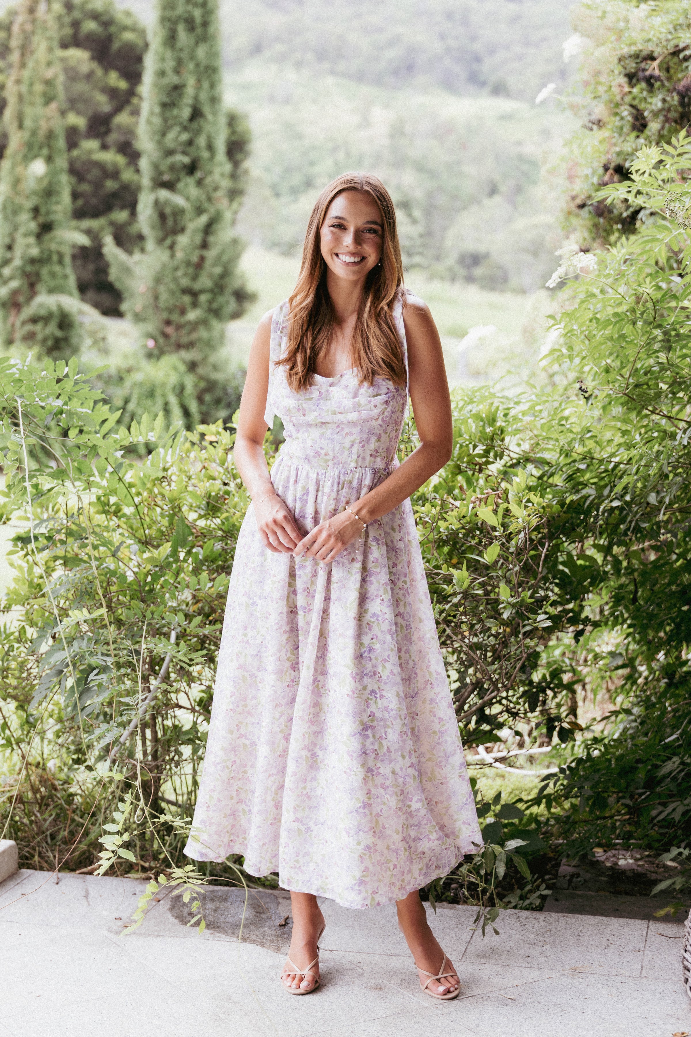 Petal and Pup USA DRESSES Hayden Maxi Dress - Purple Floral