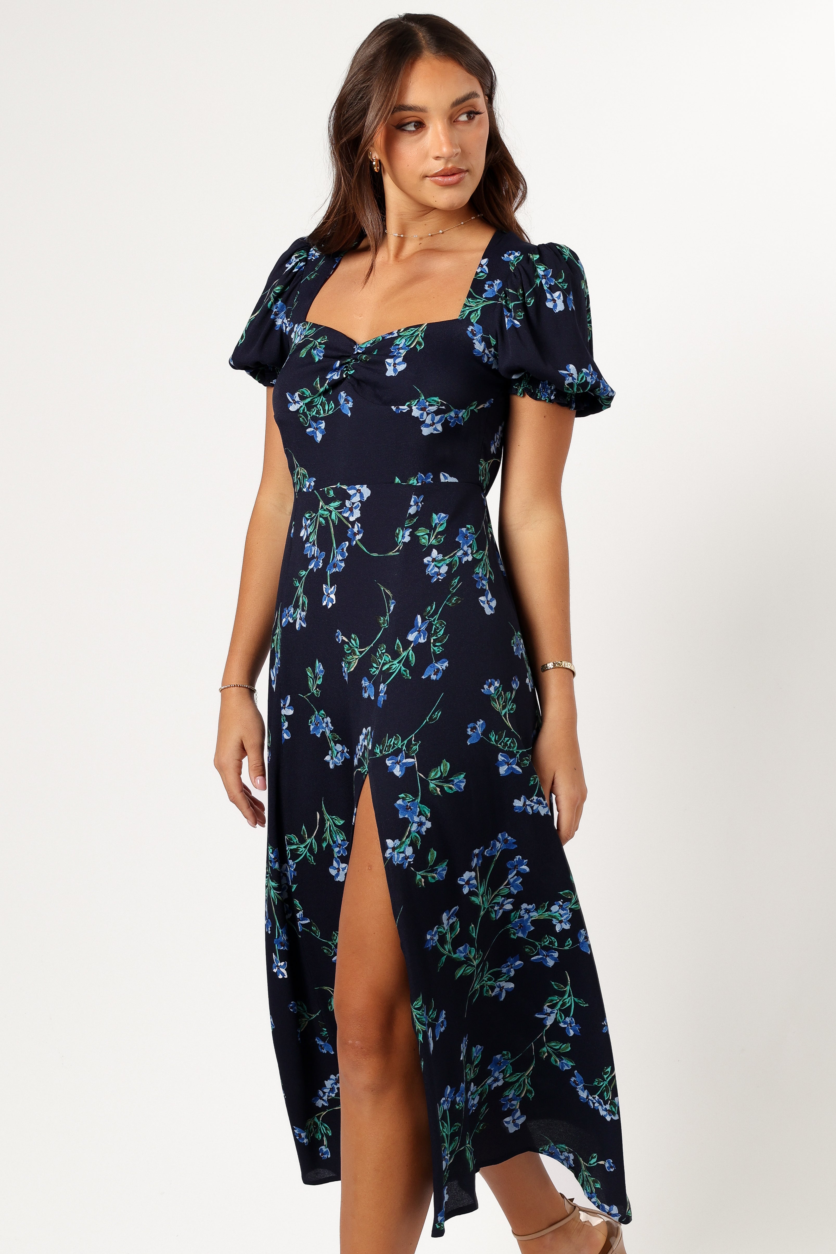 Bluesyリボン Hendrix Midi Dress - Midnight Blues | Petal & Pup USA