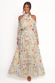 Petal and Pup USA DRESSES Hilary Pleated Maxi Dress - Garden Floral