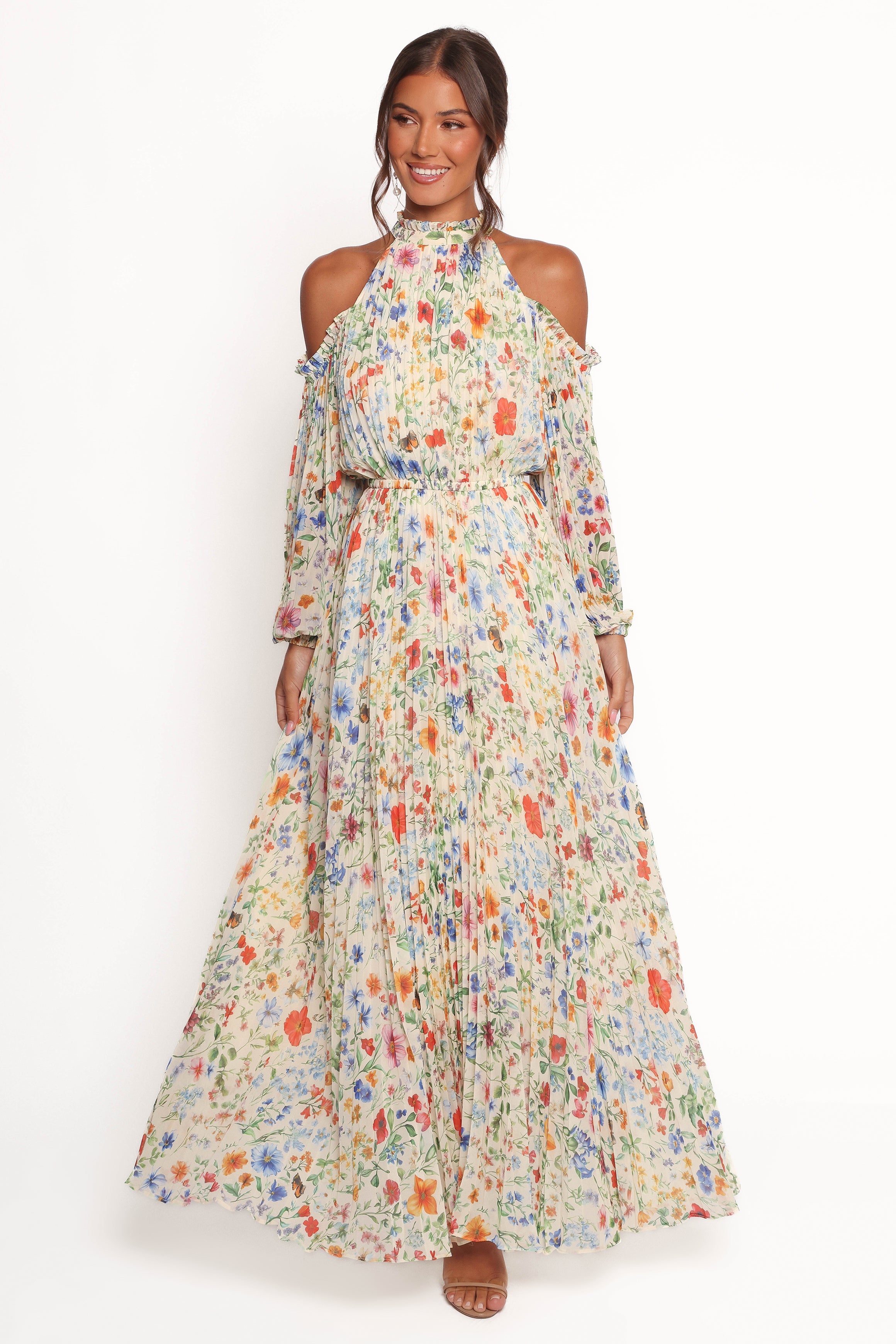 Petal and Pup USA DRESSES Hilary Pleated Maxi Dress - Garden Floral