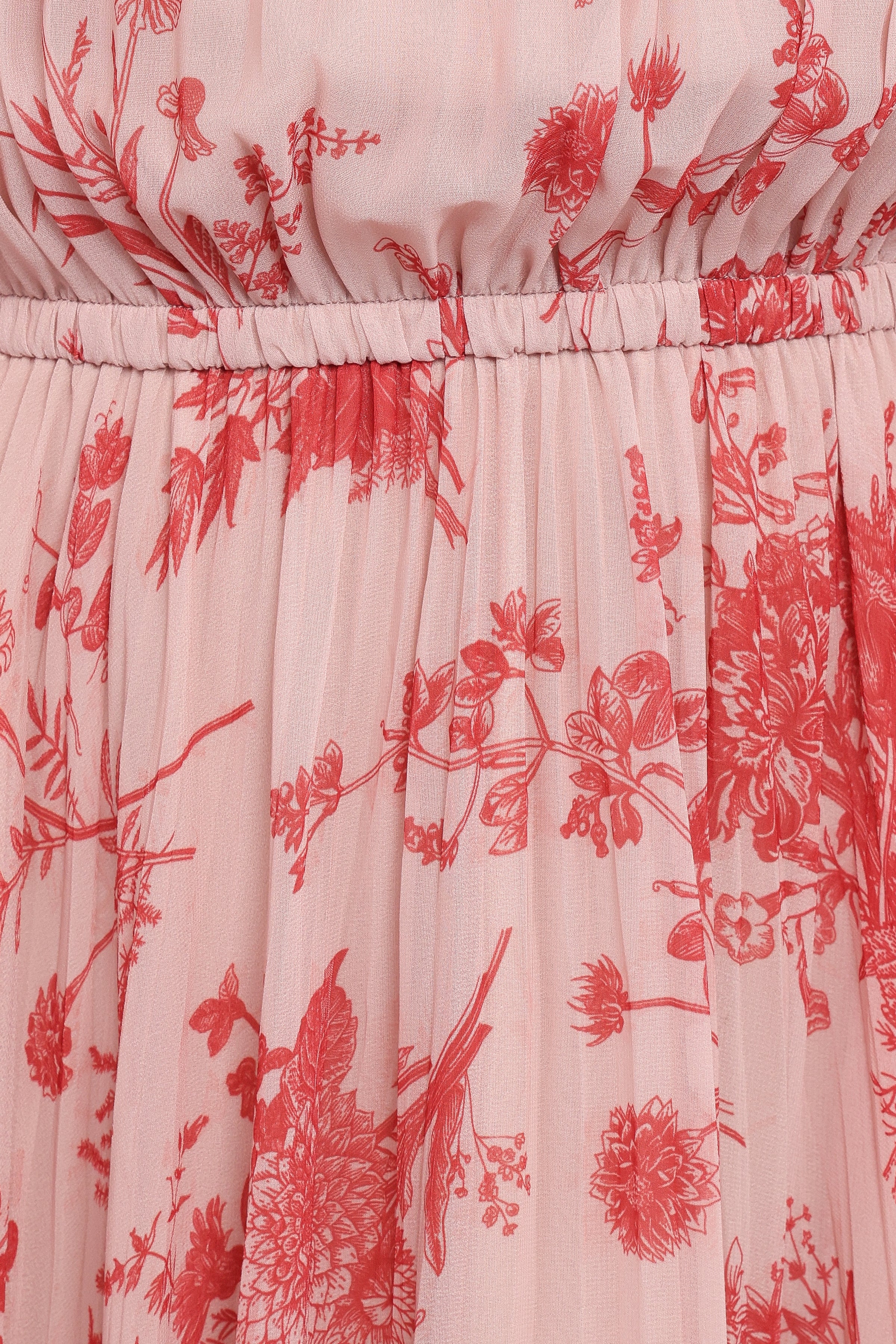 Petal and Pup USA DRESSES Hilary Pleated Maxi Dress - Red Floral