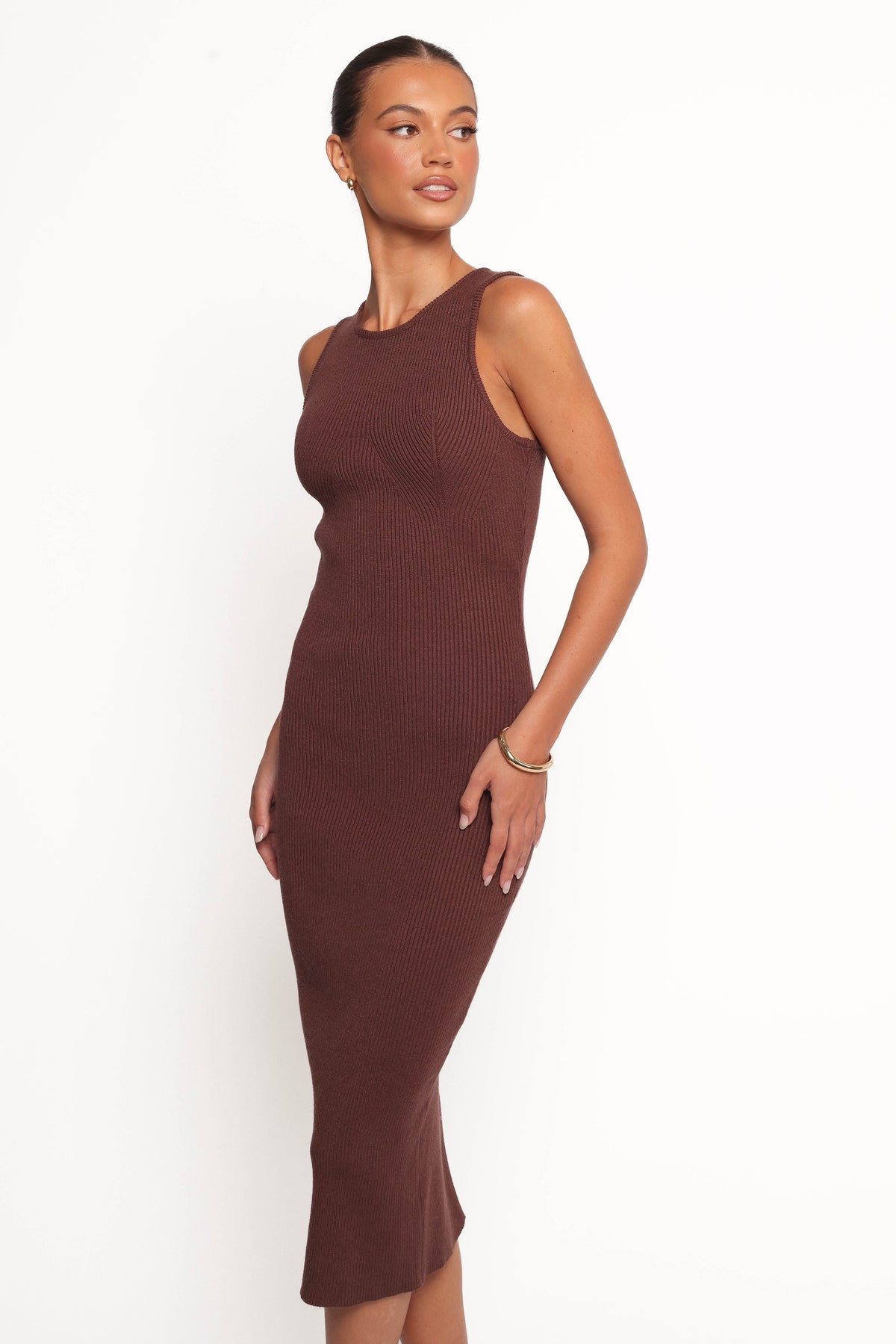 sachin and babi light blue dress Chocolate brown strapless long party dress : INVITADISIMA main image 0