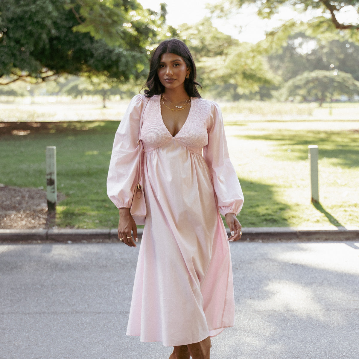 Petal and Pup Women's Ilyana Long Sleeve Maxi Dress - Pink Petal and Pup Women's Ilyana Long Sleeve Maxi Dress - Pink