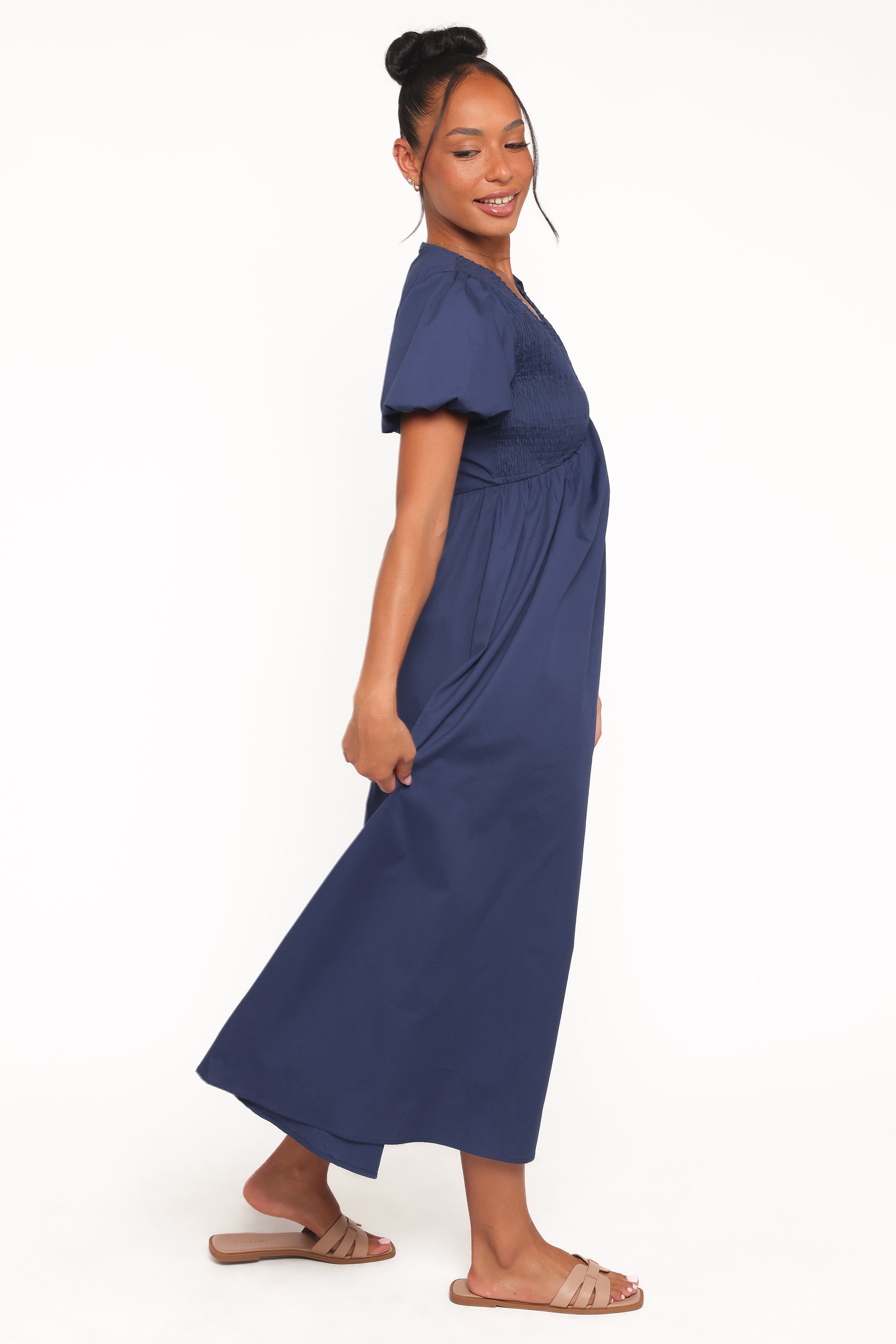 Petal and Pup USA DRESSES Ilyana Short Sleeve Maxi Dress - Navy