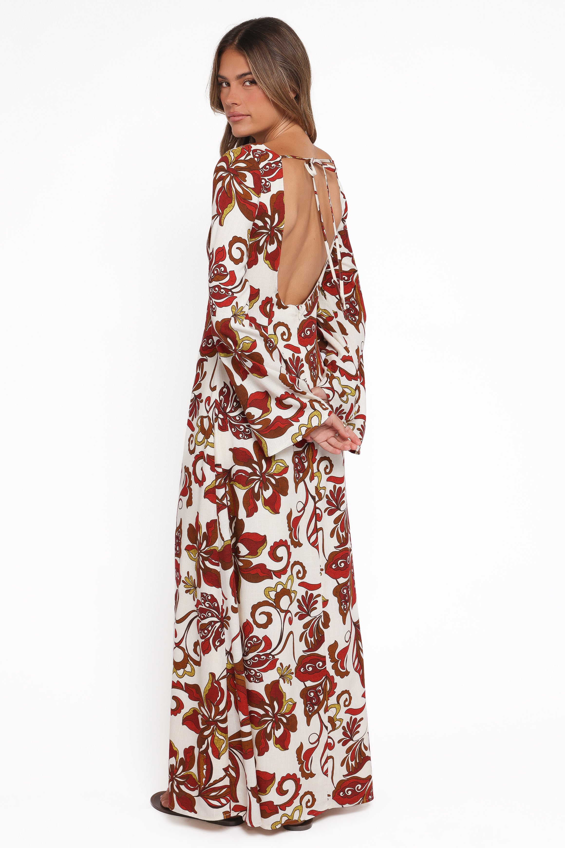 Petal and Pup USA DRESSES Inala Maxi Dress - Brown Floral