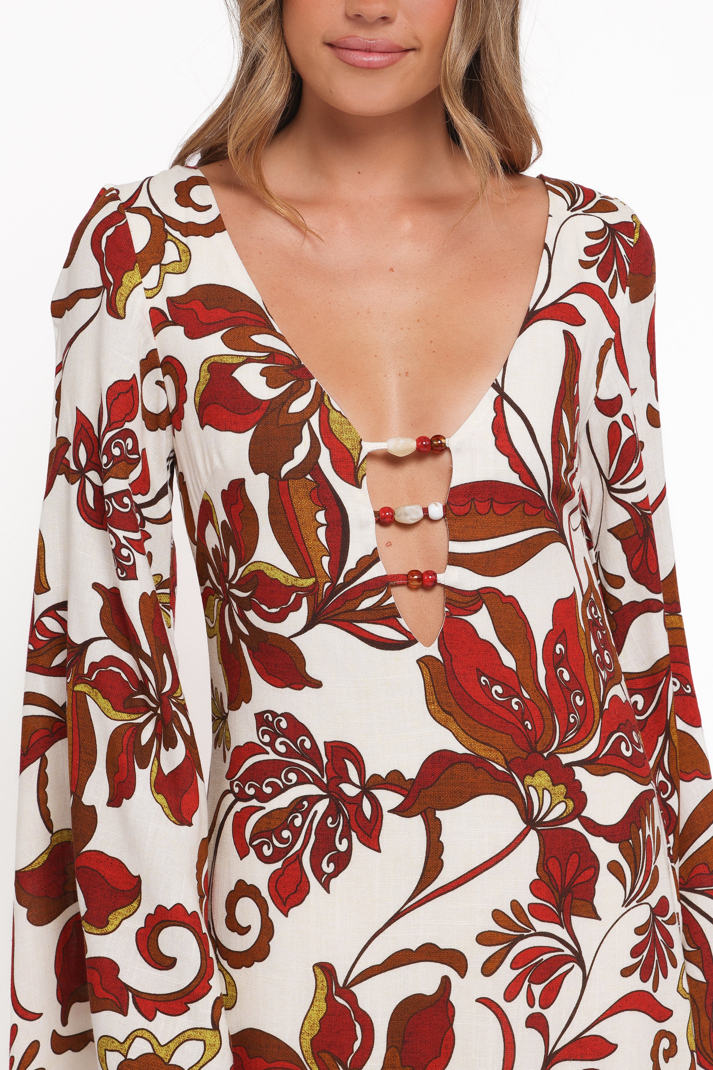 Petal and Pup USA DRESSES Inala Maxi Dress - Brown Floral