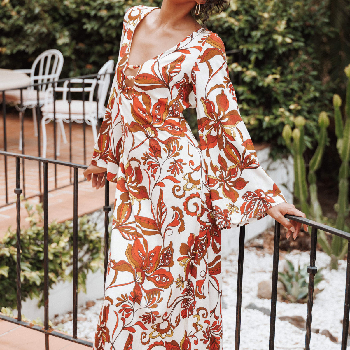 brown floral wrap dress Brown Ruched Ruffle Mesh Bodycon Midi Dress – Littlebox India main image 0