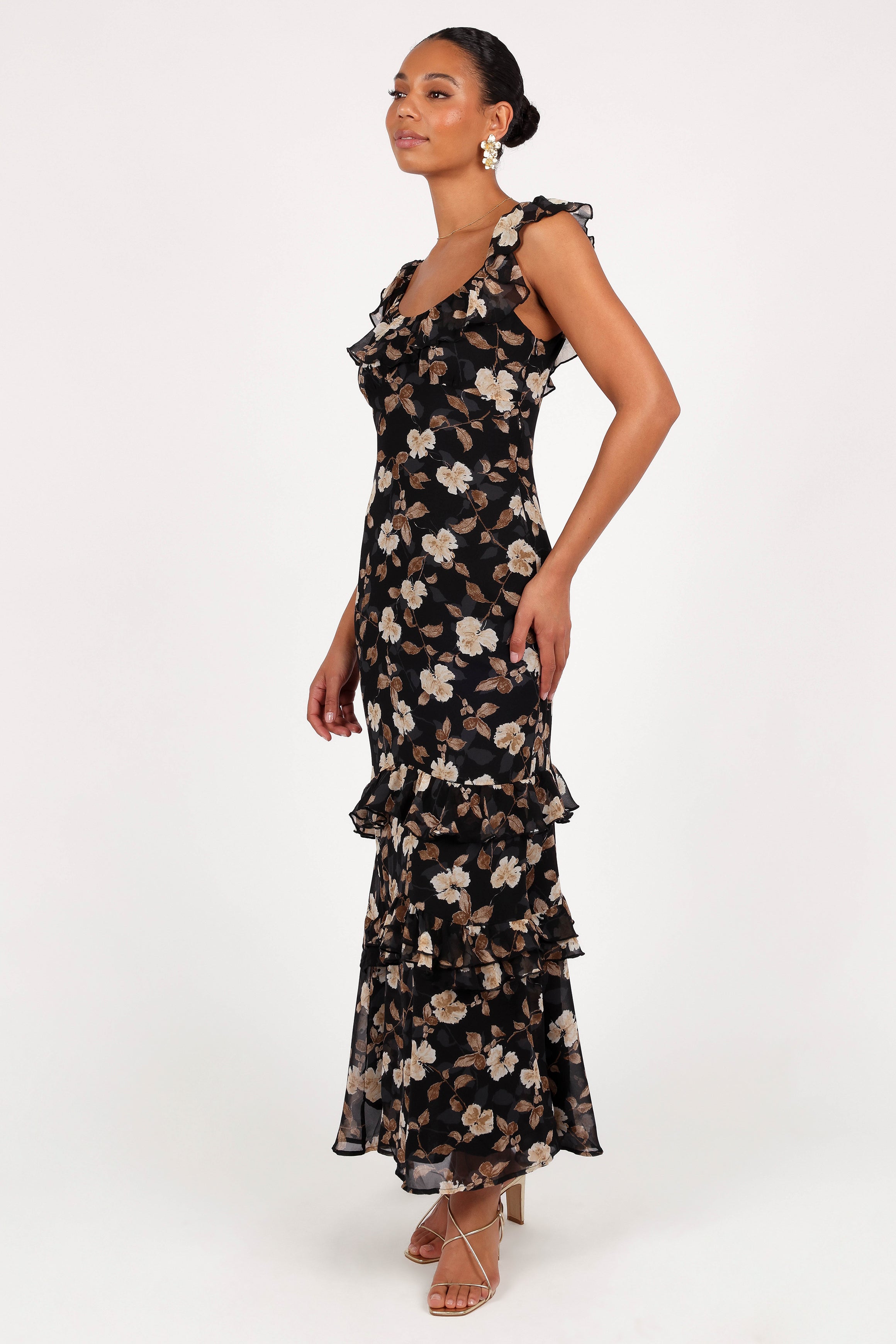Petal and Pup USA DRESSES Irelynn Maxi Dress - Black Floral