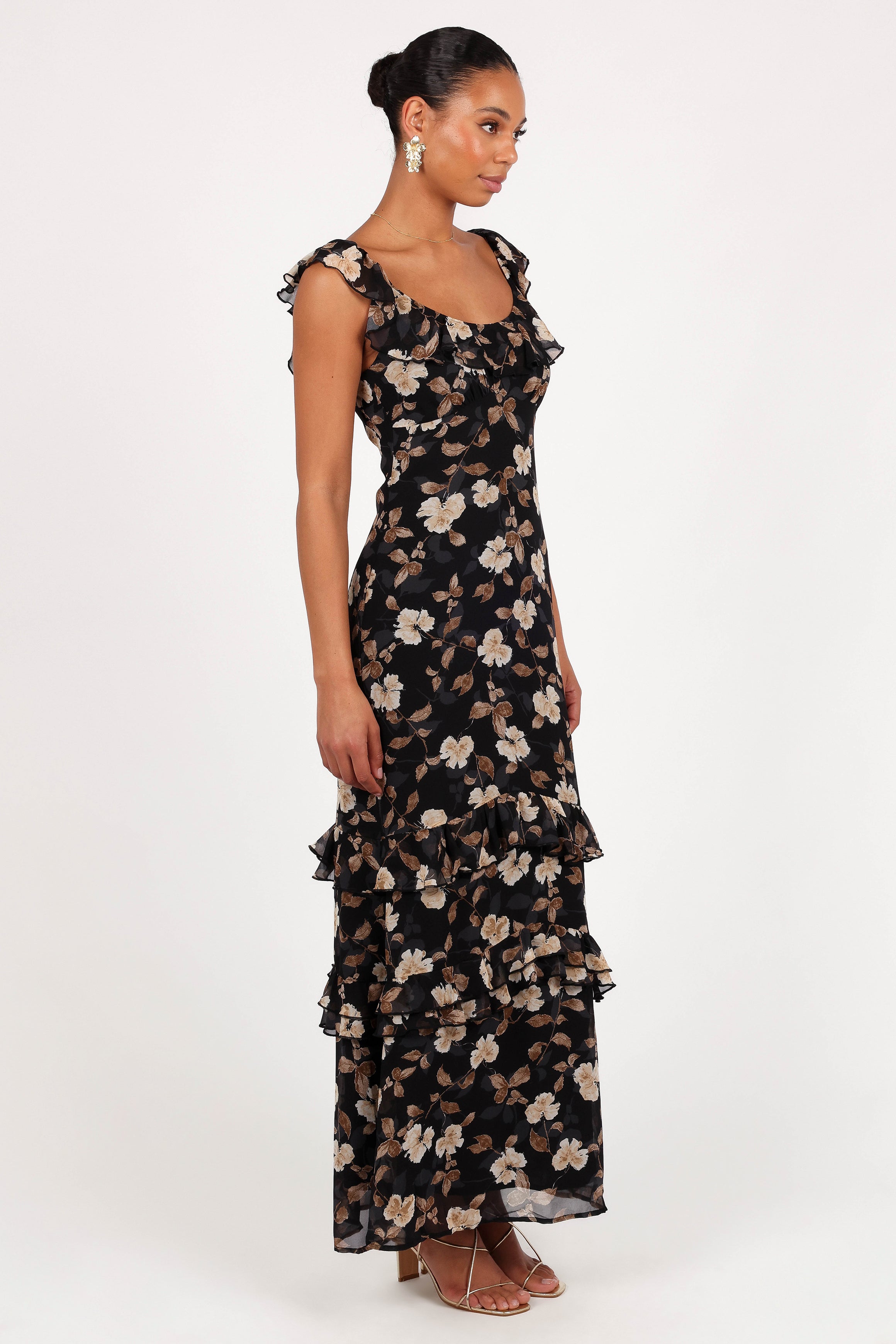 Petal and Pup USA DRESSES Irelynn Maxi Dress - Black Floral