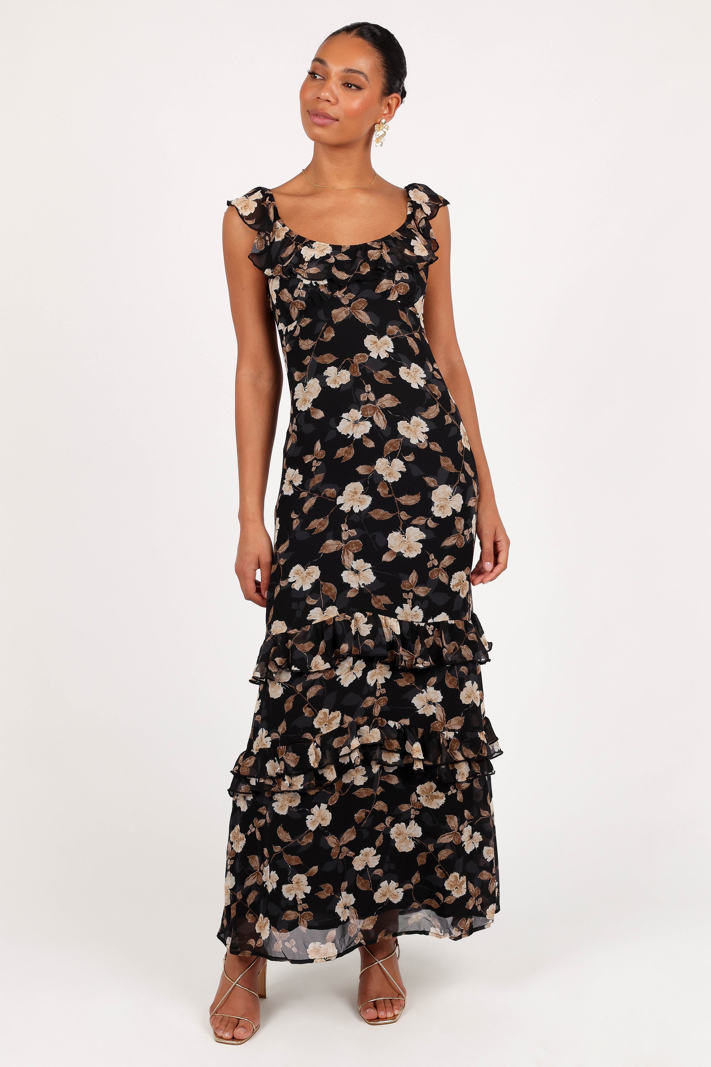 Petal and Pup USA DRESSES Irelynn Maxi Dress - Black Floral