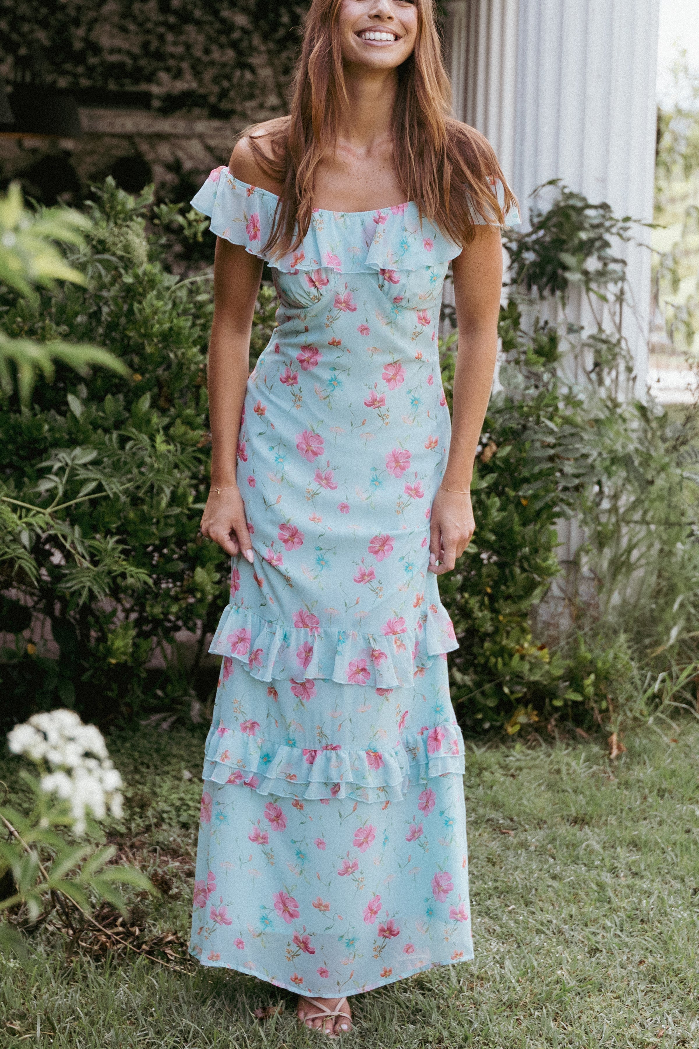 Petal and Pup USA DRESSES Irelynn Maxi Dress - Blue Floral (Hold for Rack)