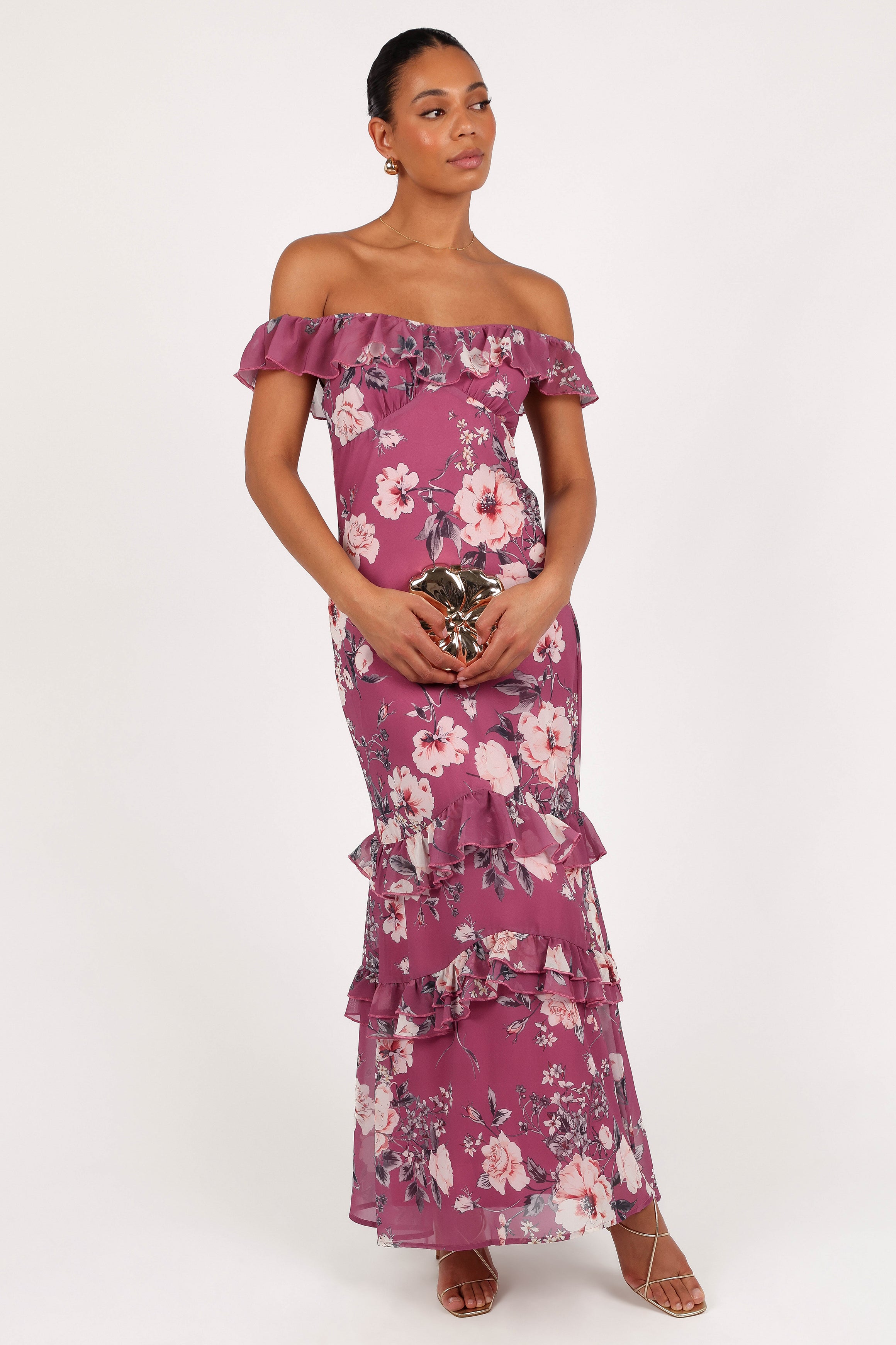 Petal and Pup USA DRESSES Irelynn Maxi Dress - Dark Rose Floral