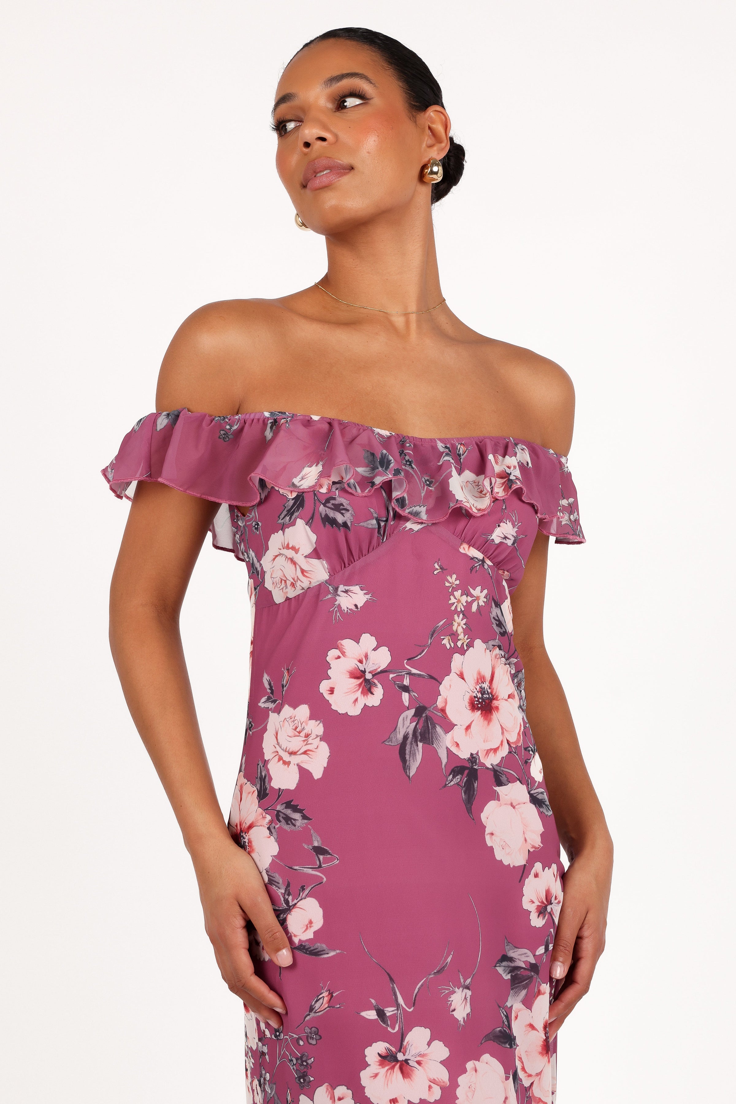 Petal and Pup USA DRESSES Irelynn Maxi Dress - Dark Rose Floral