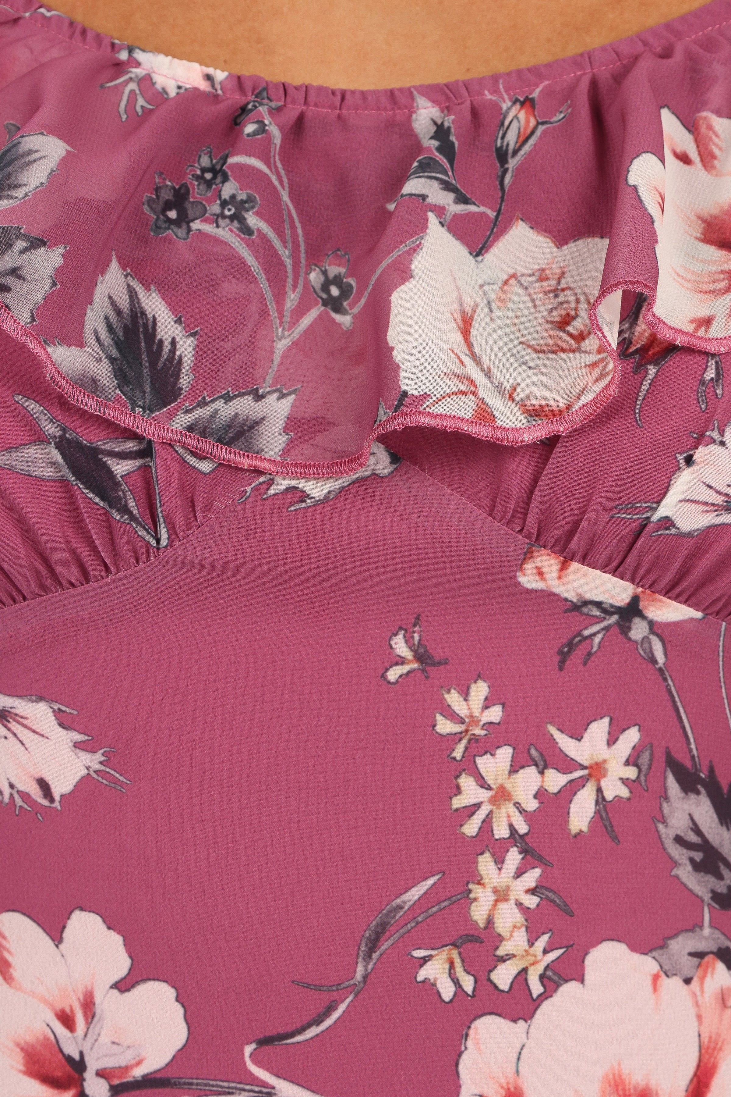 Petal and Pup USA DRESSES Irelynn Maxi Dress - Dark Rose Floral