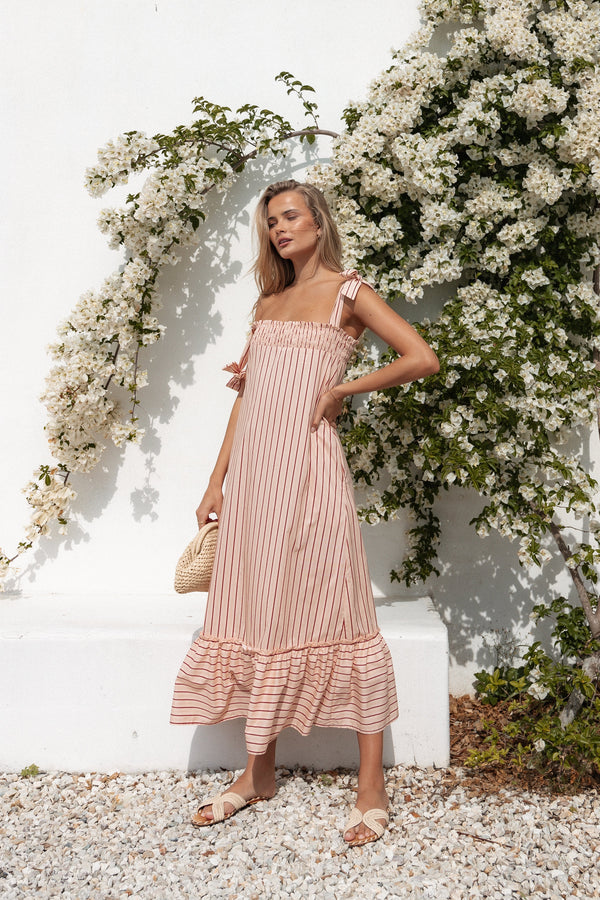 Petal and Pup USA DRESSES Irina Maxi Dress - Pink Stripe