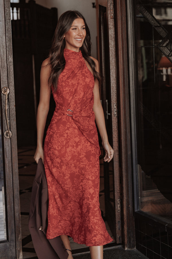 Petal and Pup USA DRESSES Isabeau Midi Dress - Red Roses