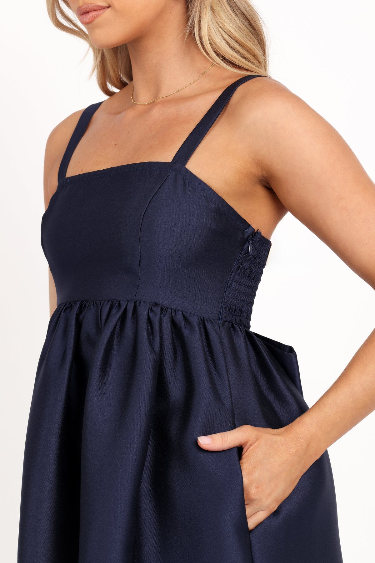 isla column midi dress Isla Midi Dress - Navy