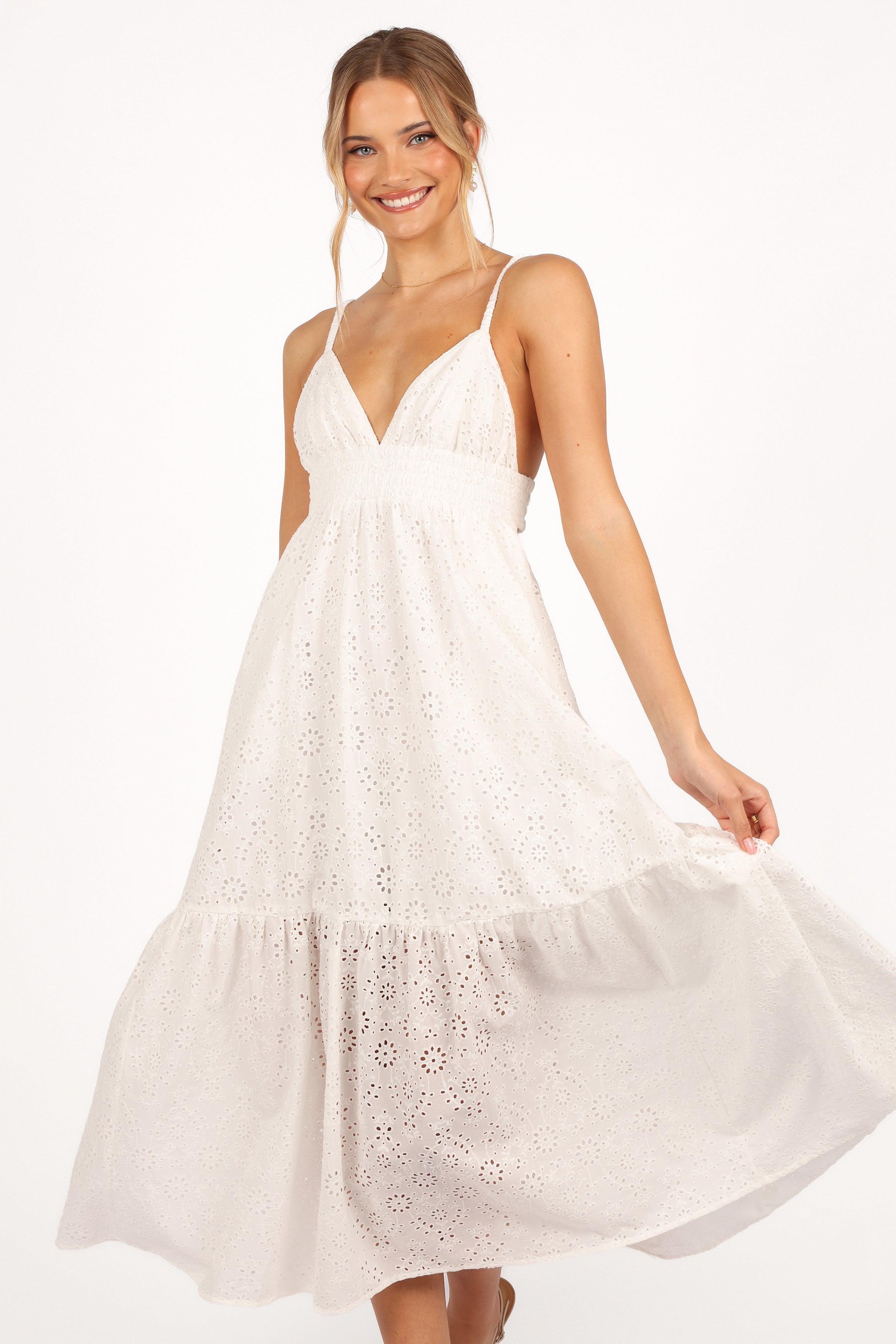 Petal and Pup USA DRESSES Ivannah Midi Dress - Ivory