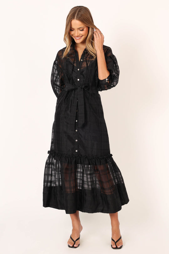 Izzy Long Sleeve Maxi Dress - Black - Petal & Pup USA