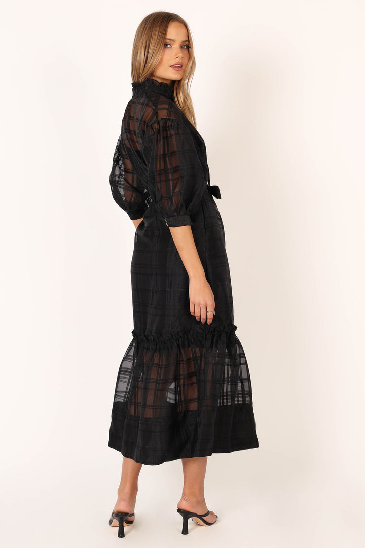 Izzy Long Sleeve Maxi Dress - Black - Petal & Pup USA