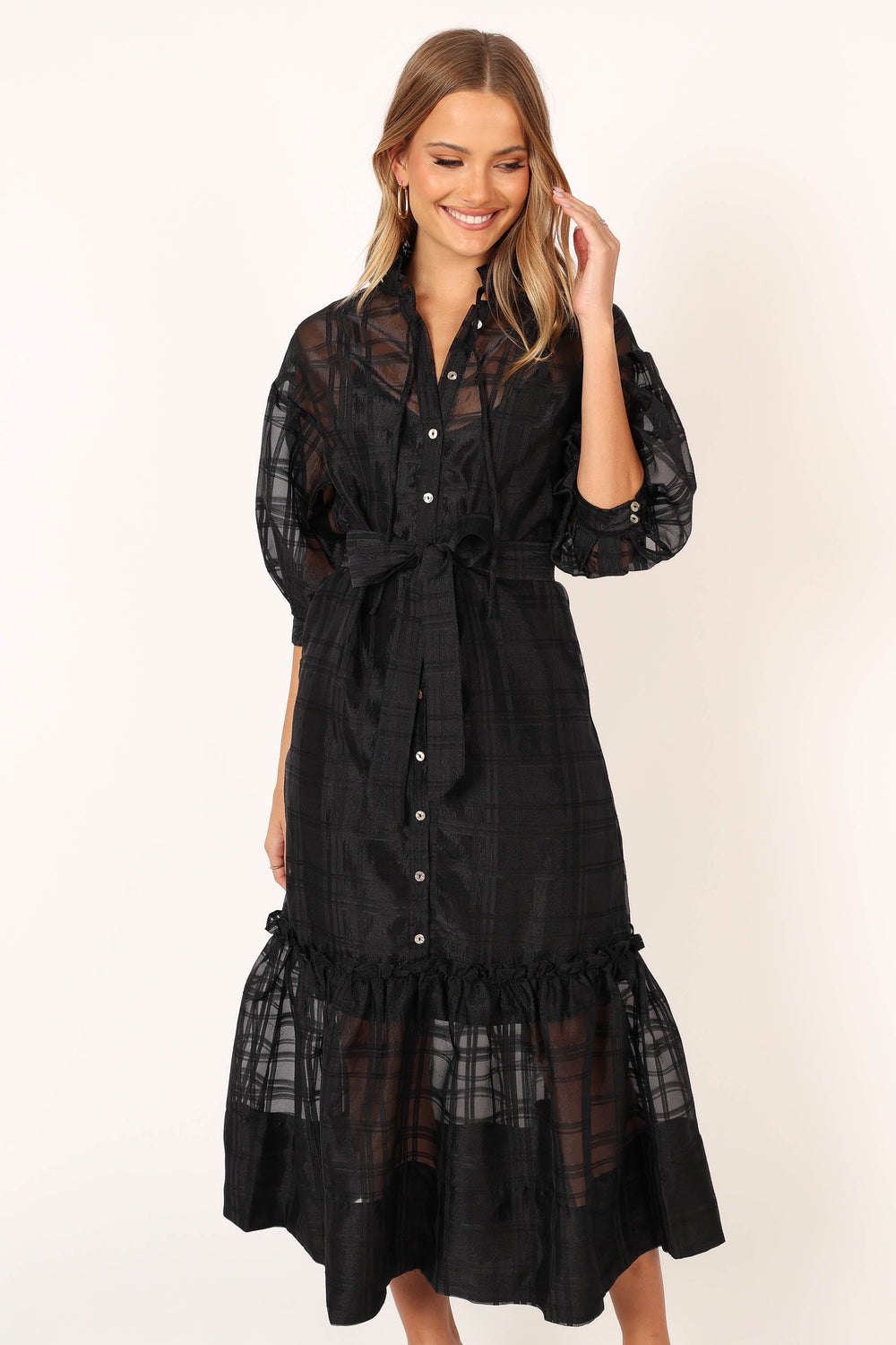 Izzy Long Sleeve Maxi Dress - Black - Petal & Pup USA