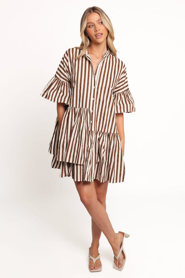 Petal and Pup USA DRESSES Jacqueline Mini Dress - Chocolate (Hold for Rack)