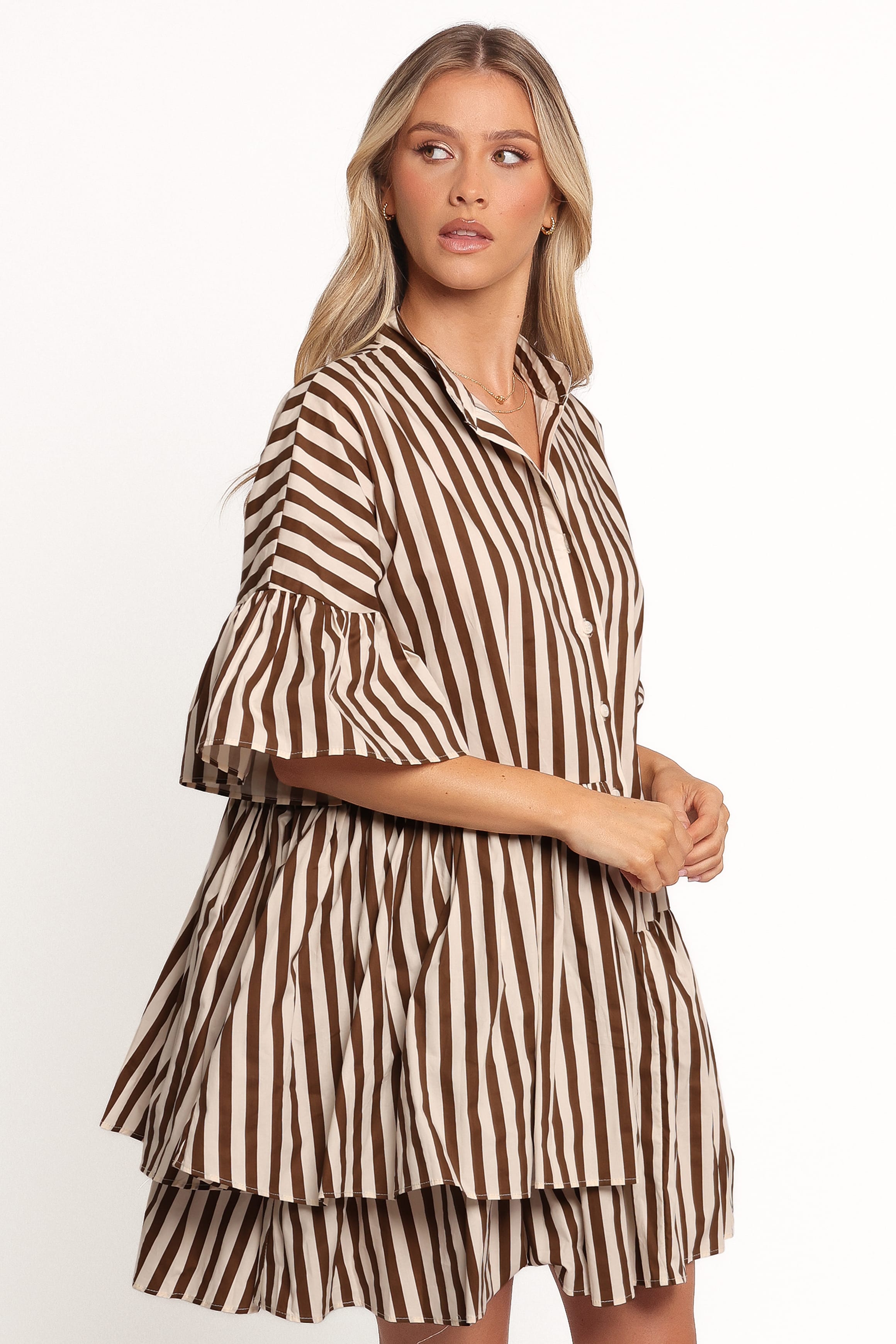 Petal and Pup USA DRESSES Jacqueline Mini Dress - Chocolate (Hold for Rack)